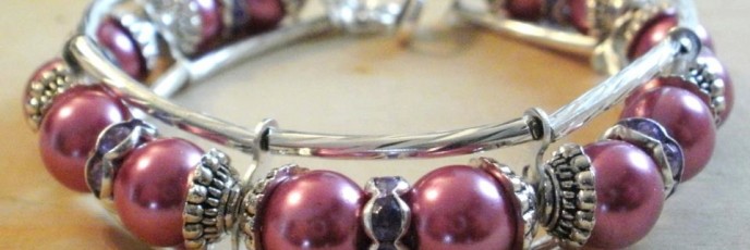 B28 - Perle sticla roz + Rhinestone ametist - Insertii metaliice argint tibetan - 20 lei